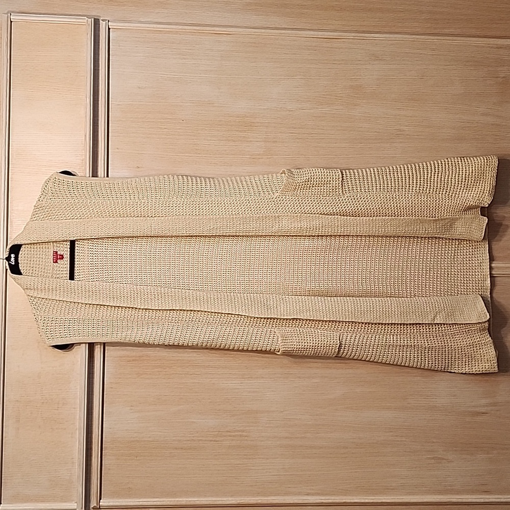 Nwot Guess Open-Front Long Cardigan Camel SZ M